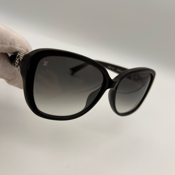 Louis Vuitton Black Heather Strass Sunglasses Z0457E ITALY No Box - Picture 6 of 11